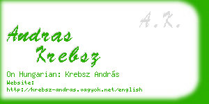 andras krebsz business card